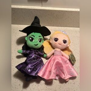 Wicked Elphaba Thropp & Glinda Upland Plush Toy 10’ -  Purple Pink Dress NWT